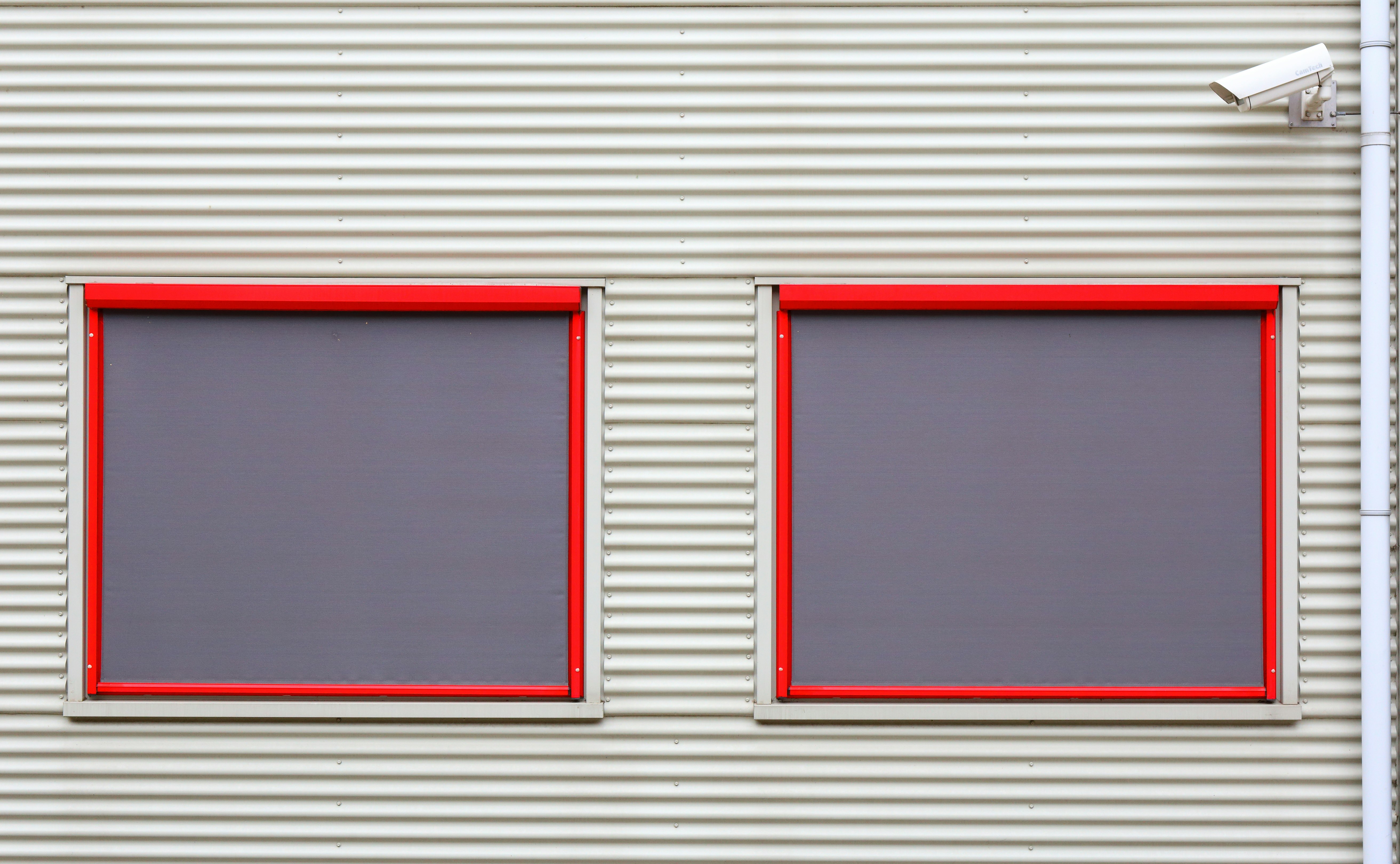 red and black wooden window